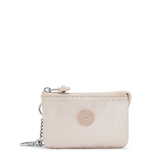 Kipling Creativity Mini Pouch Metallic Keychain Taske Hvide | DK 2104MQ